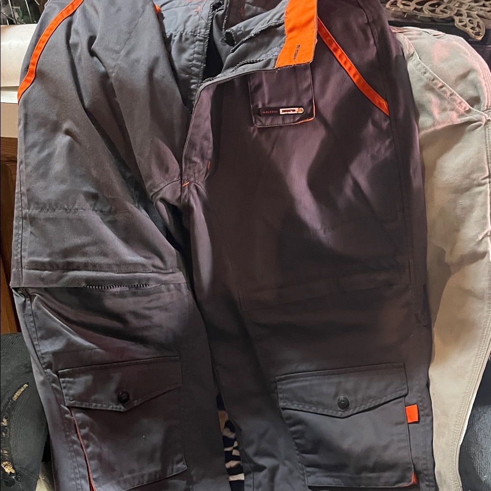 Men's Cargo Pants in Black with Orange Accents